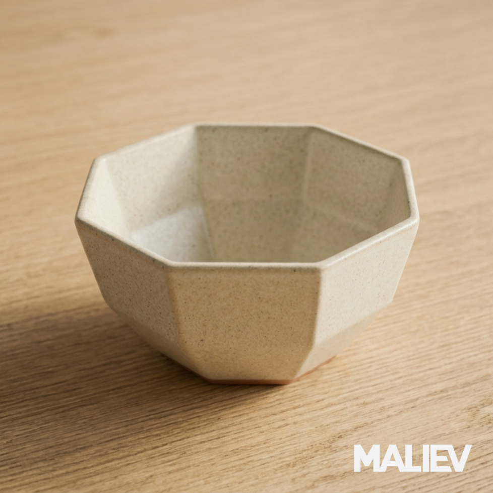 Modern Geometric Octagonal Ceramic Bowl (3D Model files)