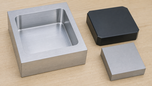 CNC pocket with rounded internal corners and mating blocks designed with corner clearance