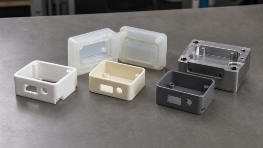 FDM, silicone casting and injection-mold tooling approaches for plastic enclosure parts