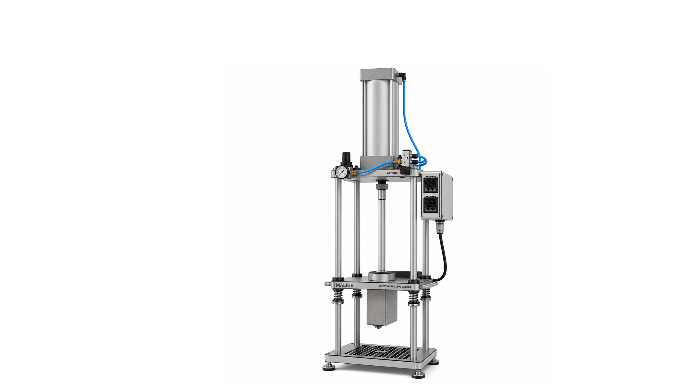Full-height Pneumatic Injection Molding Machine 50g render showing the taller frame